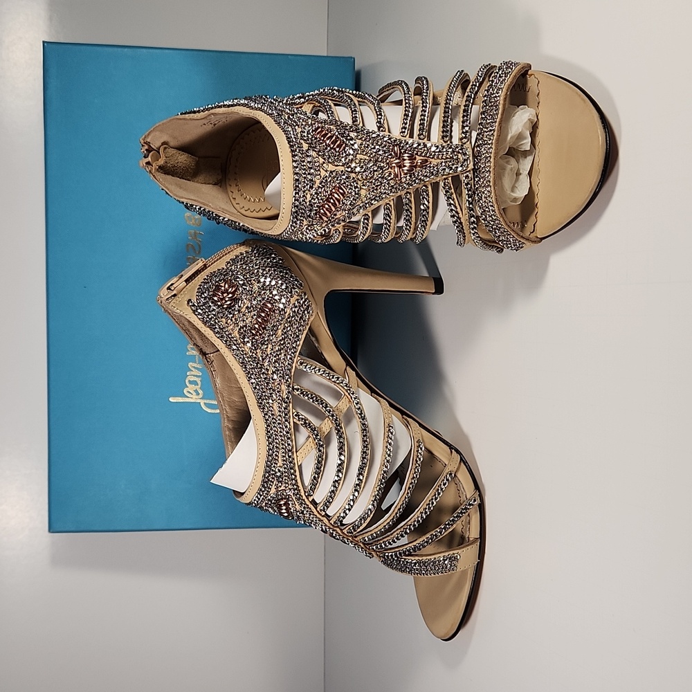 Jean michel cazabat cheri nude/ silver heels 37.5 nwt